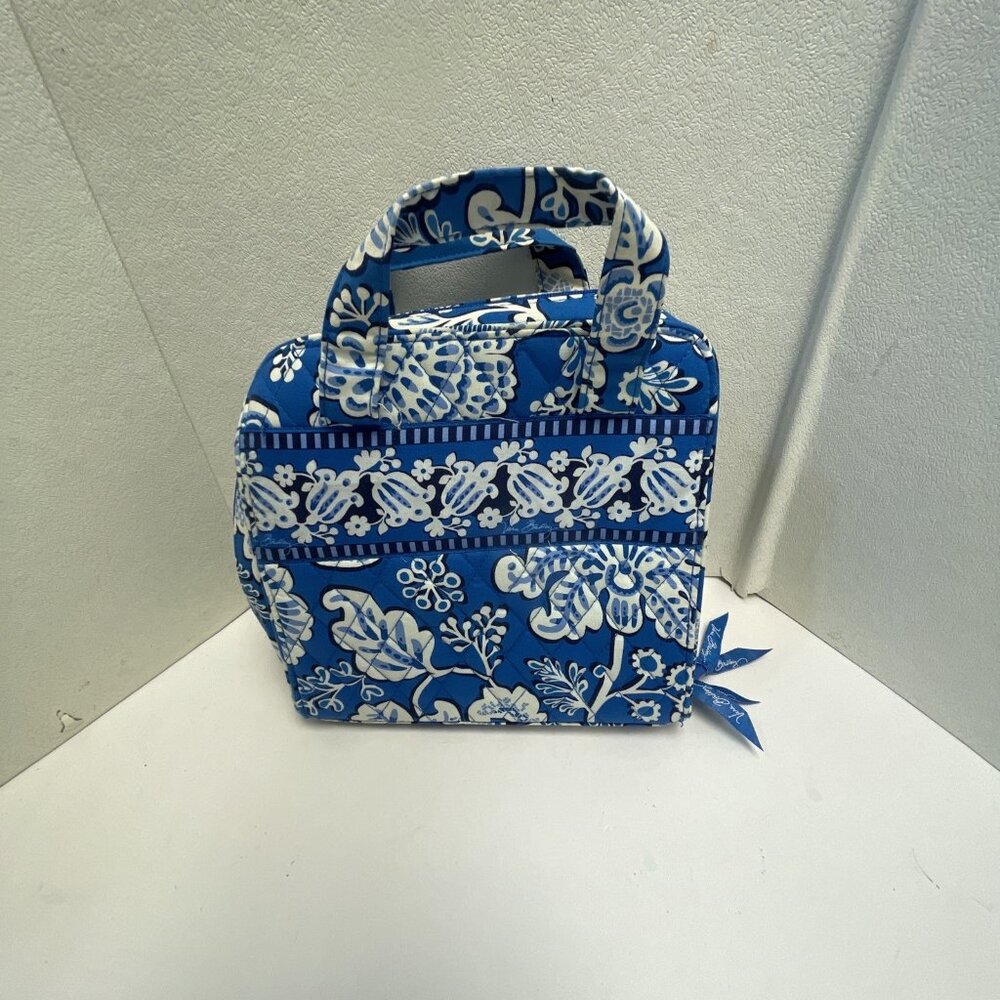 Vera Bradley Organizer Cord Tech Storage Carry Travel Bag-Blue Lagoon